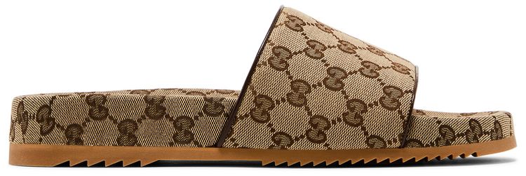 Gucci GG Canvas Slide Sandal Beige Monogram