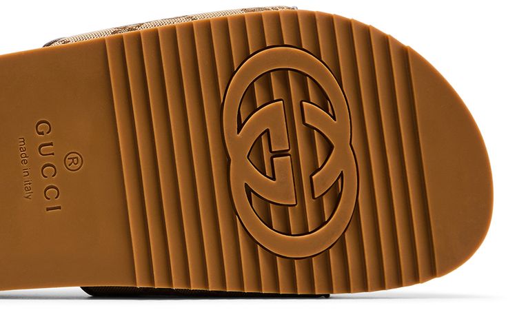 Gucci GG Canvas Slide Sandal Beige Monogram