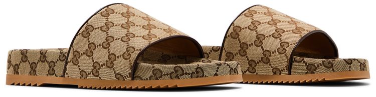 Gucci GG Canvas Slide Sandal Beige Monogram