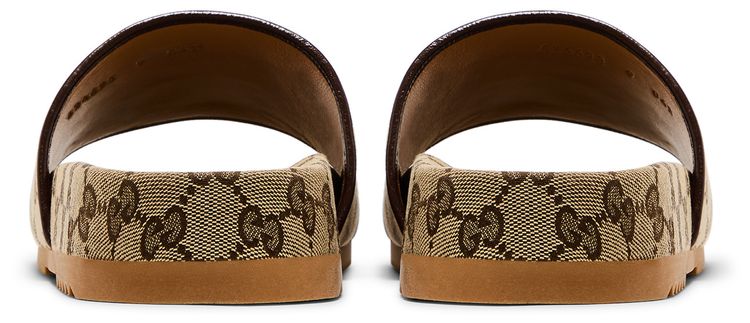Gucci GG Canvas Slide Sandal Beige Monogram