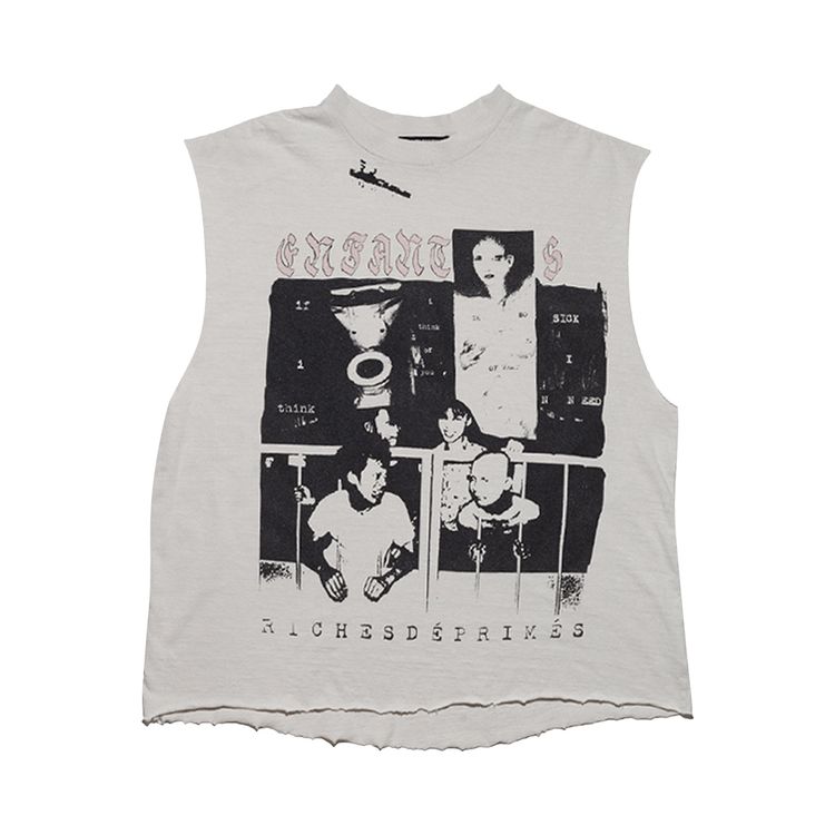 Enfants Riches Deprimes Endless Blockades Cut Off T Shirt Faded White