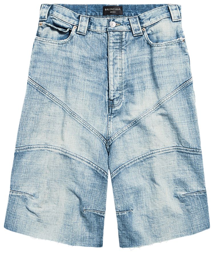 Balenciaga Knee Dart Shorts Light Blue