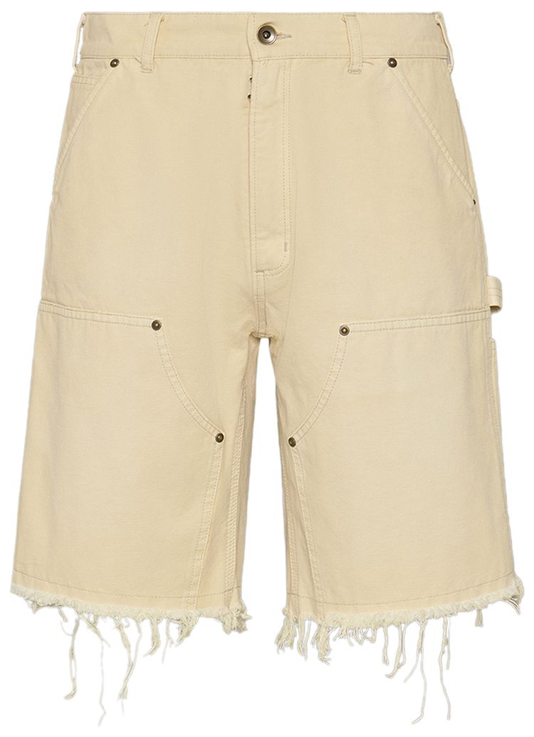 Maison Margiela Denim Cut Off Carpenter Shorts Beige