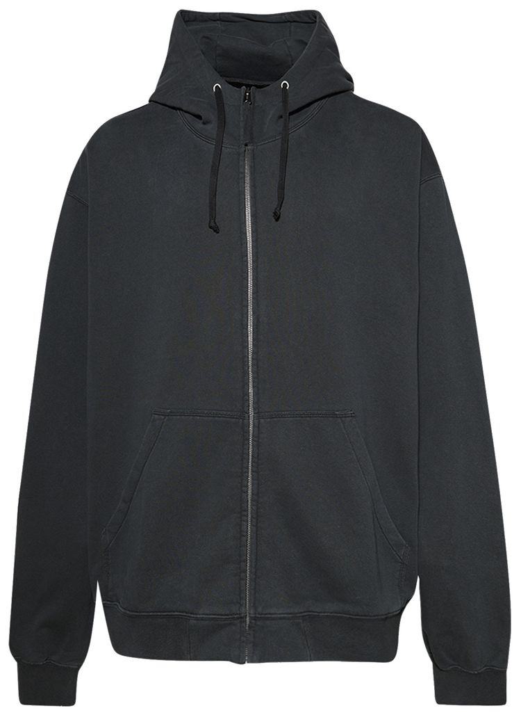 Maison Margiela Back Logo Zip Up Hoodie Black