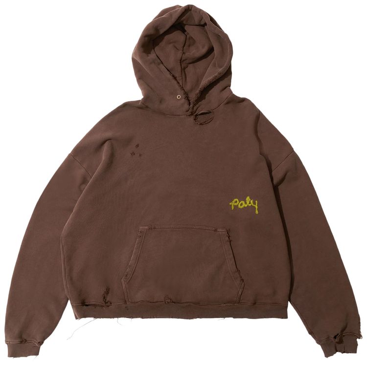 Paly Hollywood Blank Hooded Sweatshirt Brown