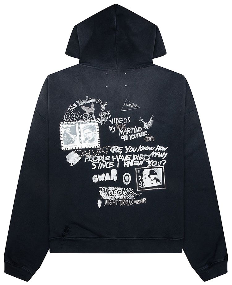 Paly Hollywood Birdman Of Silver Lake Hooded Sweatshirt Vintage Black