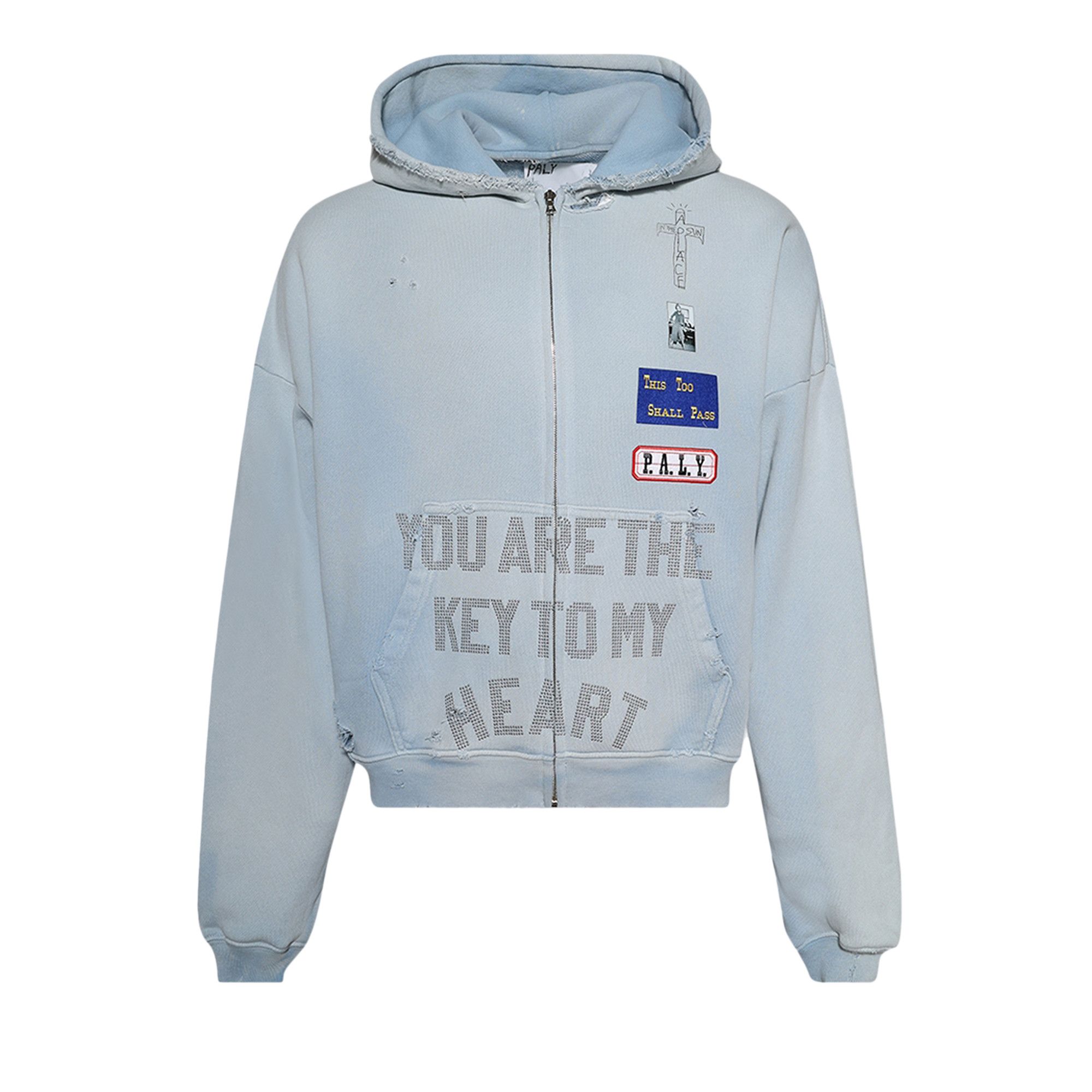 Buy Paly Hollywood Zanucks Zip Hooded Sweatshirt 'Baby Blue