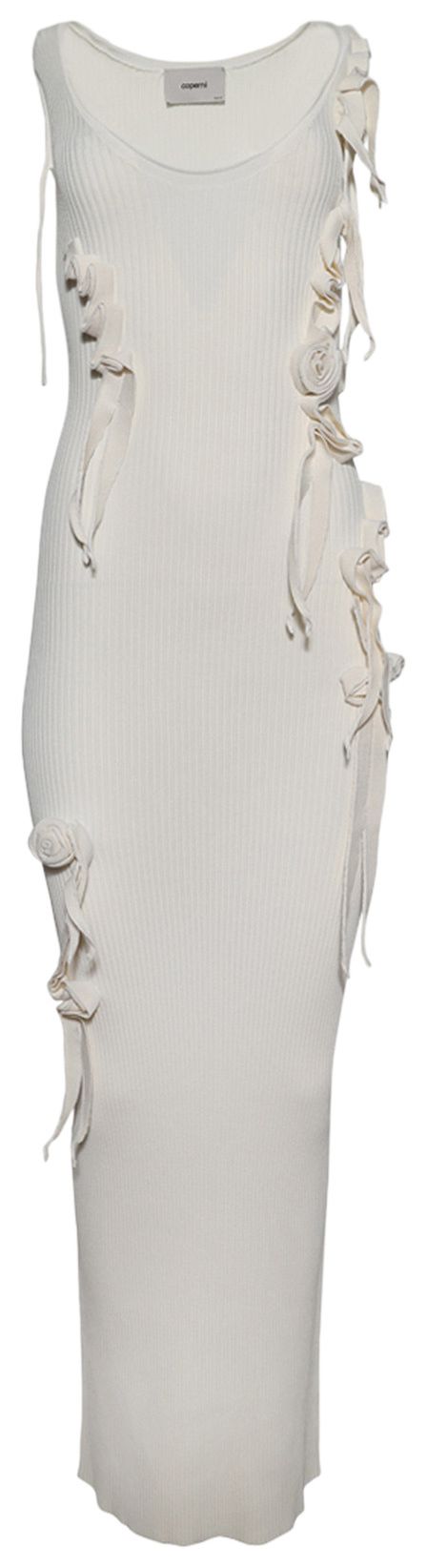 Coperni Knitted Ribbon Long Tank Dress White