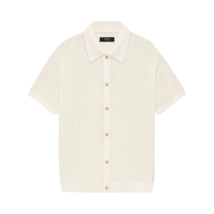 Amiri Crochet Mesh Shirt Ivory