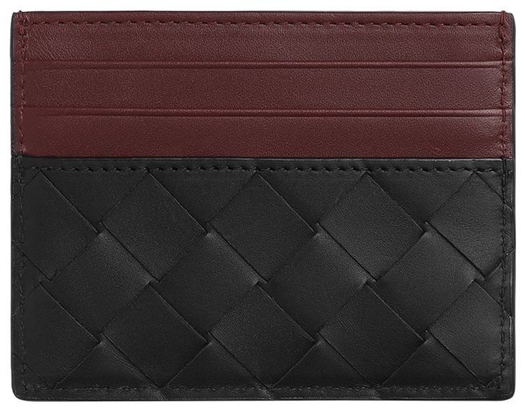 Bottega Veneta Intrecciato Credit Card Case BlackMadder Brown