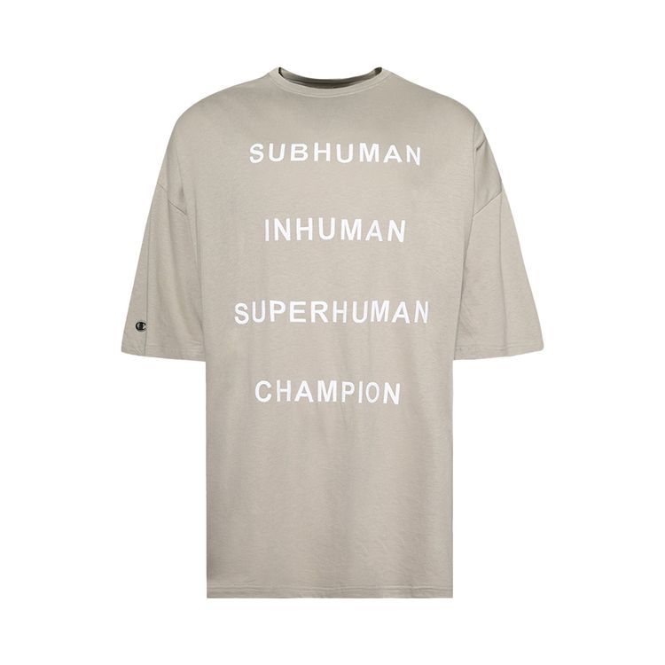 Rick Owens x Champion Tommy T Shirt Pearl