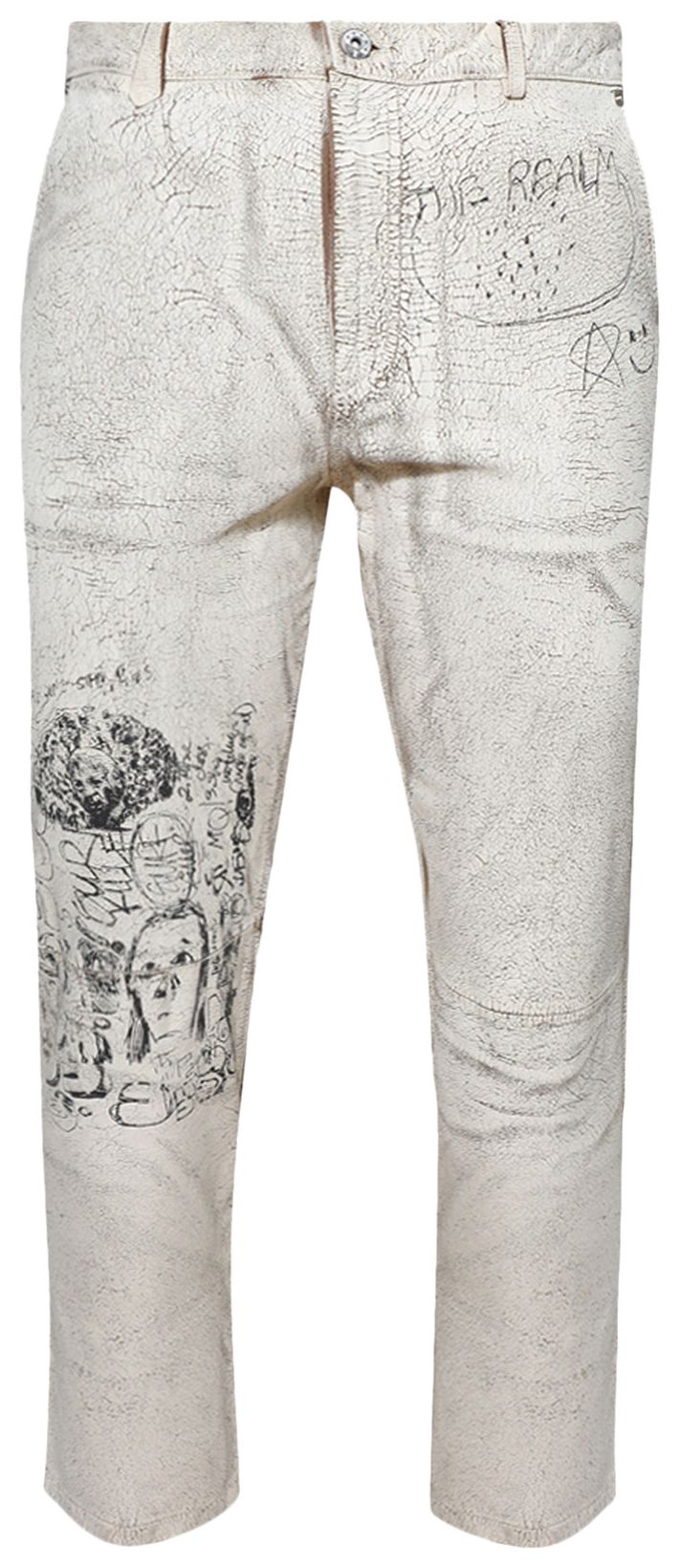 Paly Hollywood The Realm Painted Suede Pant Cream