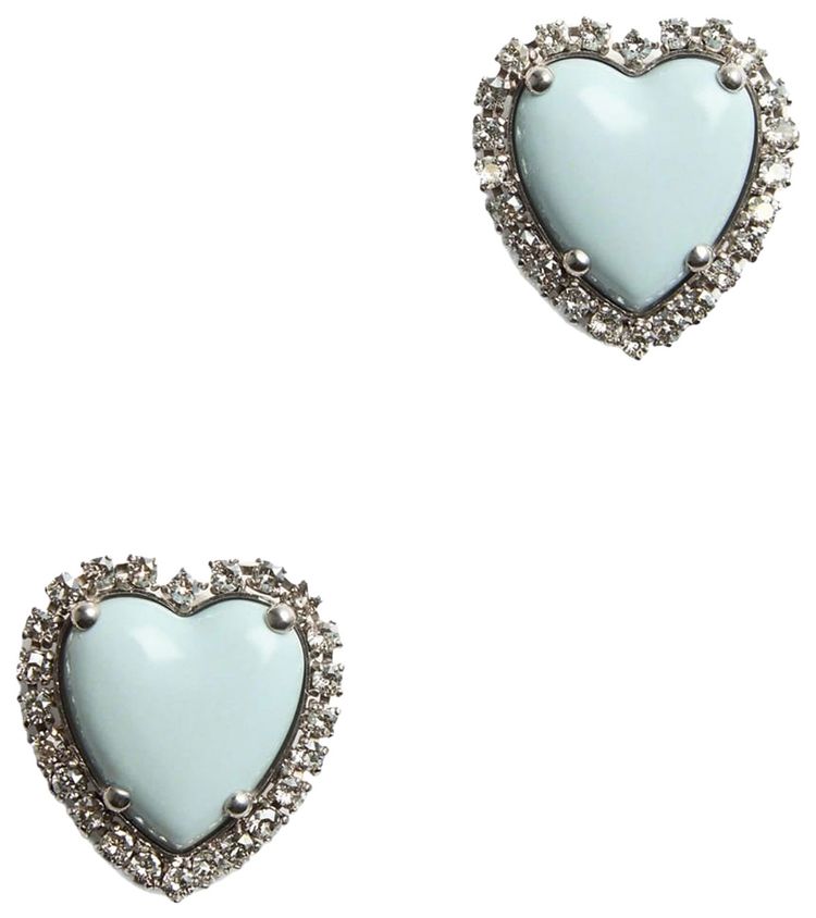 Valentino Coeur Hyperbole Heart Shaped Earrings Silver