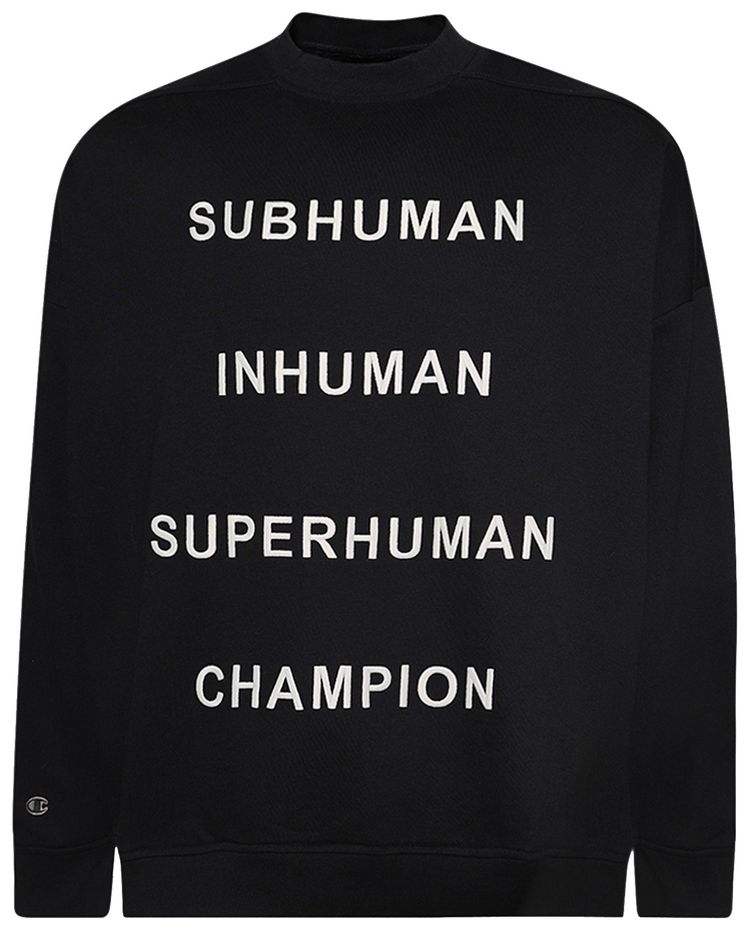 Rick Owens x Champion Jumbo Sweatshirt Black