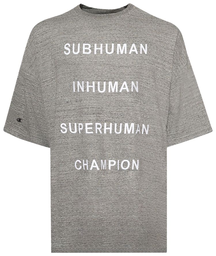 Rick Owens x Champion Tommy T Shirt Grey Melange