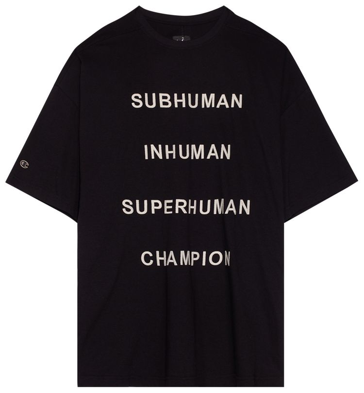 Rick Owens x Champion Tommy T Shirt Black