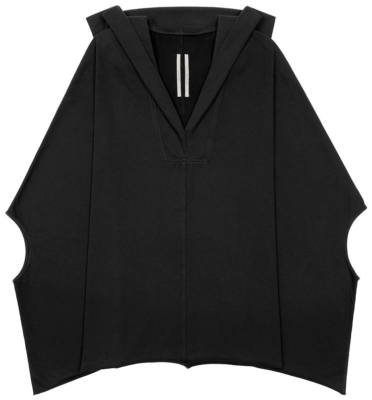 Rick Owens Hooded Kaftan Caftano Top Black