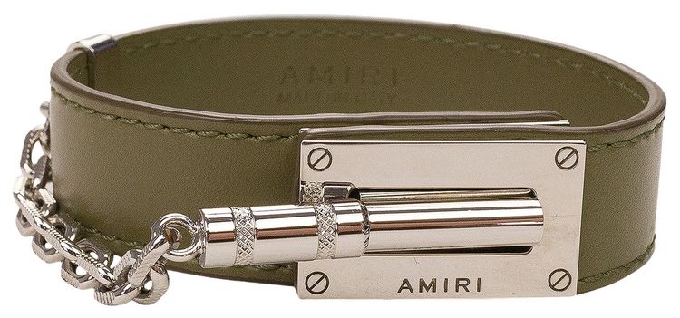 Amiri Pebbeled Jax Bracelet Military Green