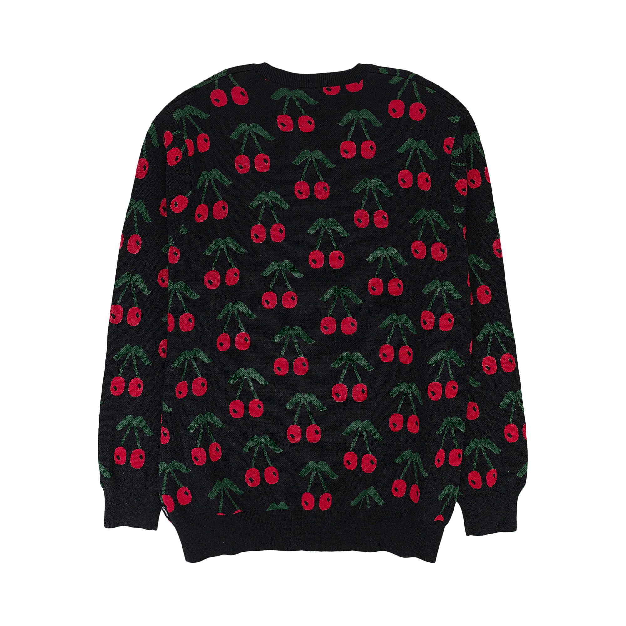 Buy Supreme Cherry Crewneck 'Black' - 00052 10004SCCB BLAC | GOAT