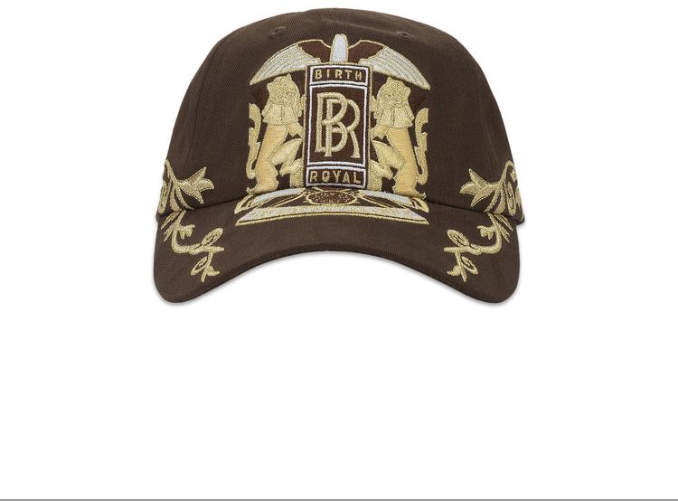Birth Of Royal Child Double Lion Embroidered Baseball Cap Brown