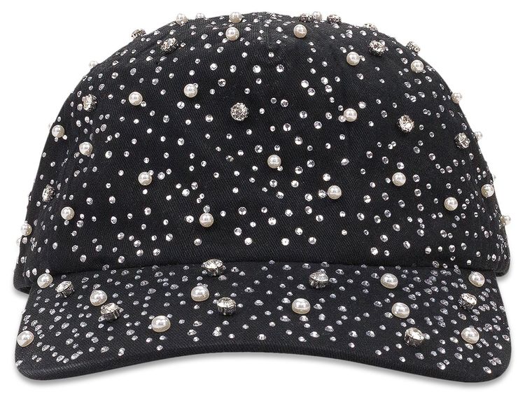 Birth Of Royal Child Pearl  Rhinestone Baseball Cap Black