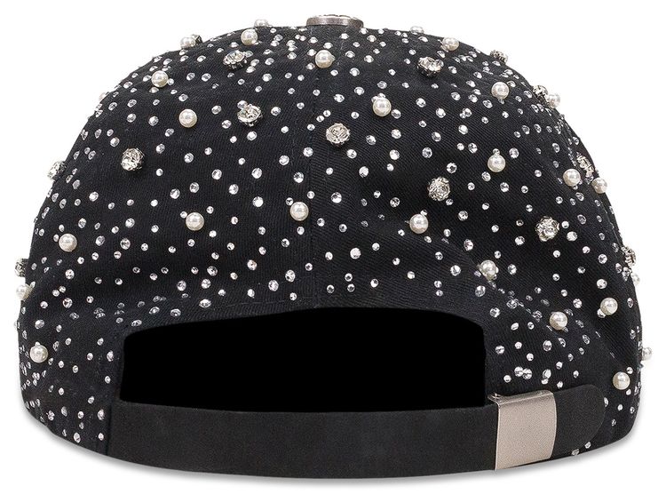 Birth Of Royal Child Pearl  Rhinestone Baseball Cap Black