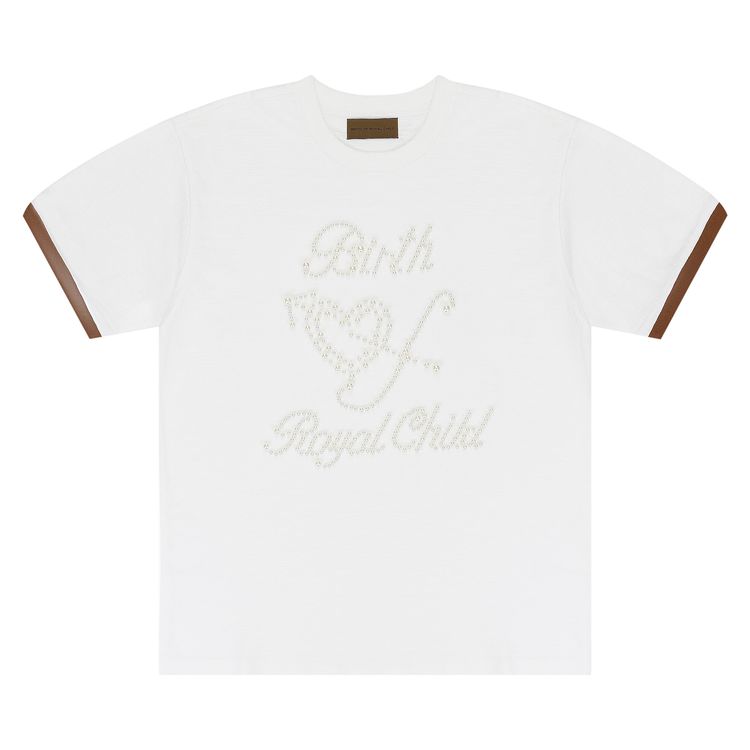 Birth Of Royal Child Pearl Patchwork Short Sleeve White