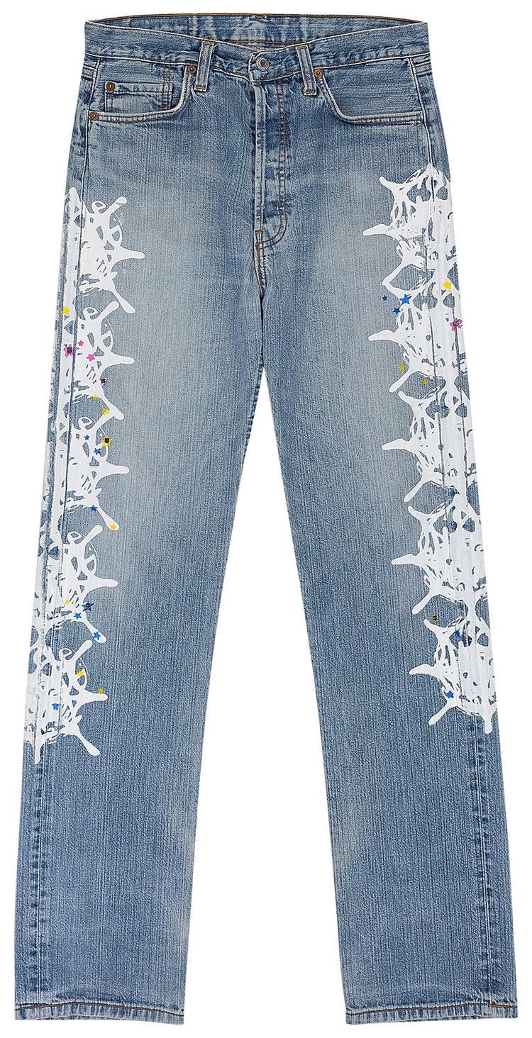 Sp5der Web Straight Fit Jeans Blue