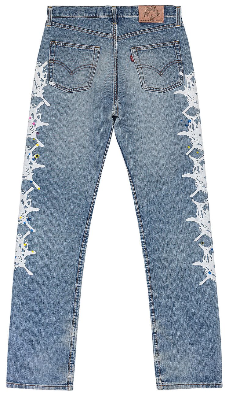 Sp5der Web Straight Fit Jeans Blue