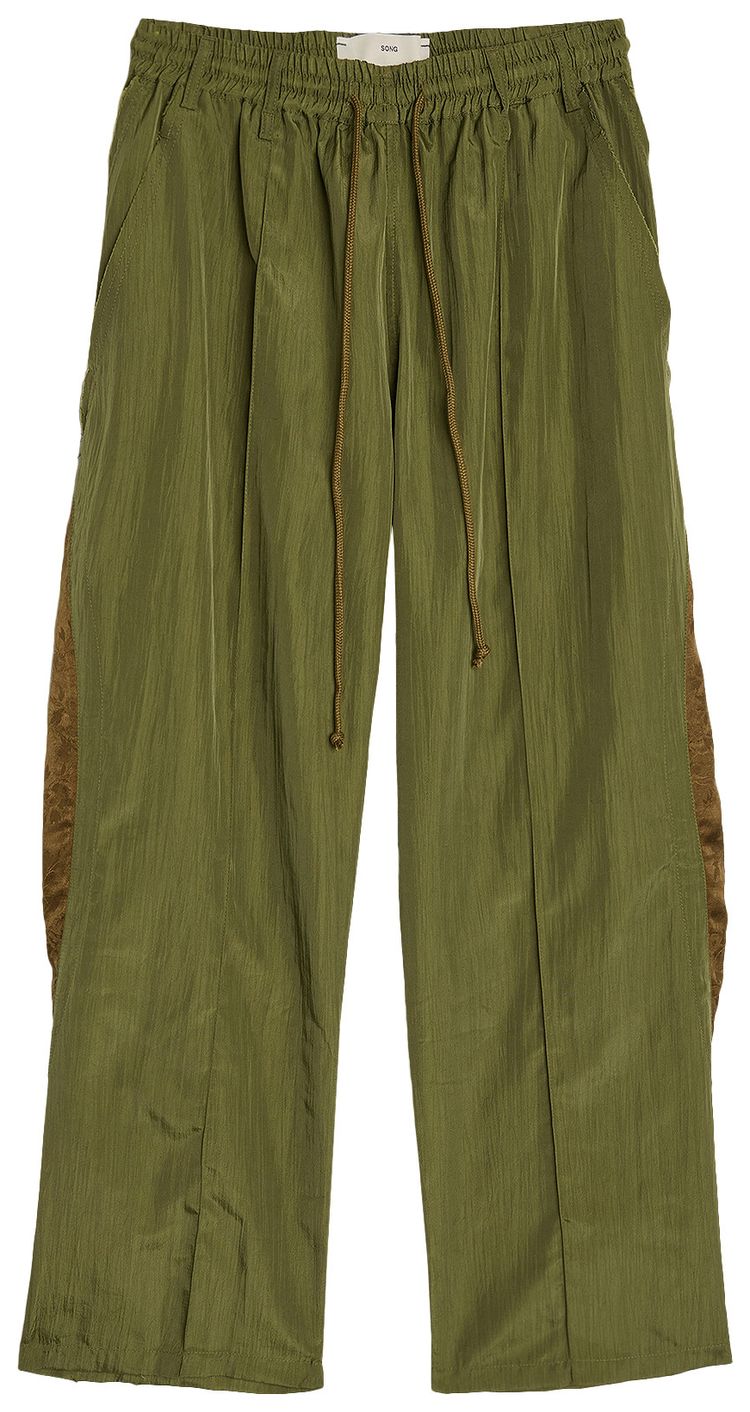 Song for the Mute Nylon Gabardine Teardrop Track Pant Khaki
