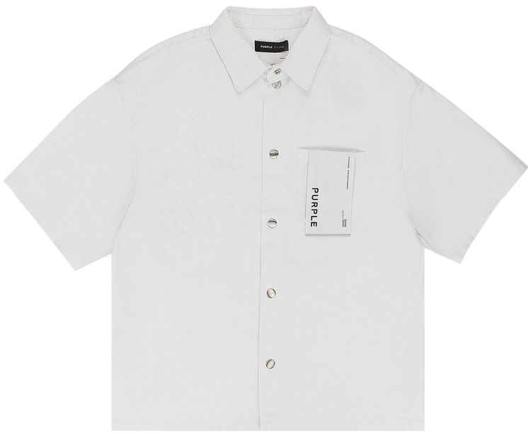 PURPLE BRAND Short Sleeve Shirt Jacket White