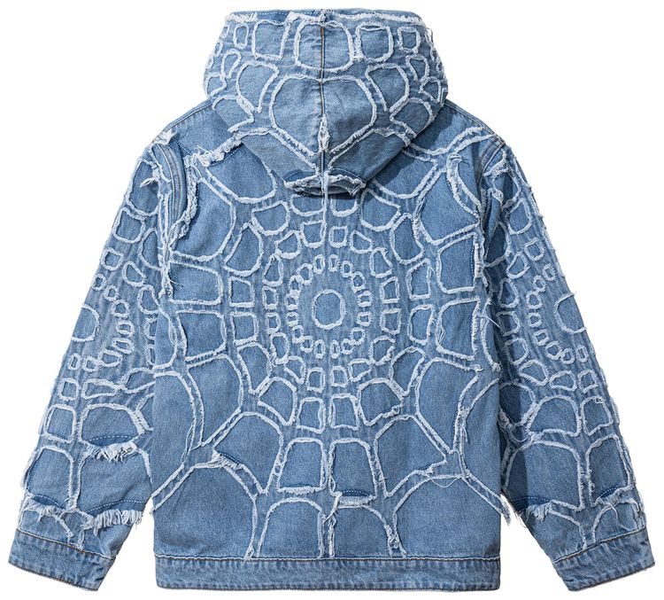 Revenge Spider Web Denim Jacket Bleached Indigo