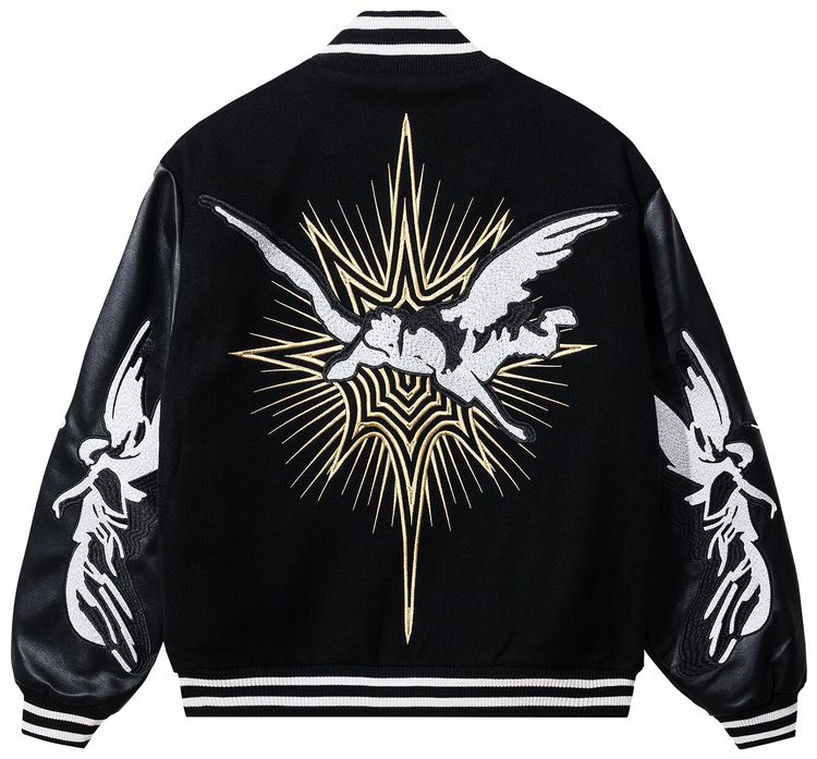 Revenge x Kosuke Kawamura Embroidered Varsity Jacket Black
