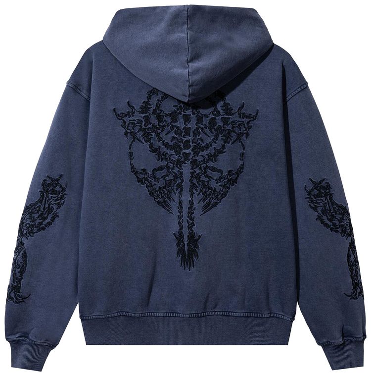 Revenge Renaissance Embroidered Hoodie Washed Navy