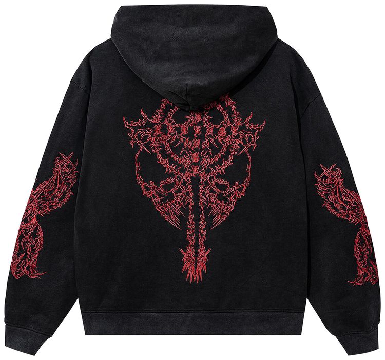 Revenge Renaissance Embroidered Hoodie BlackRed