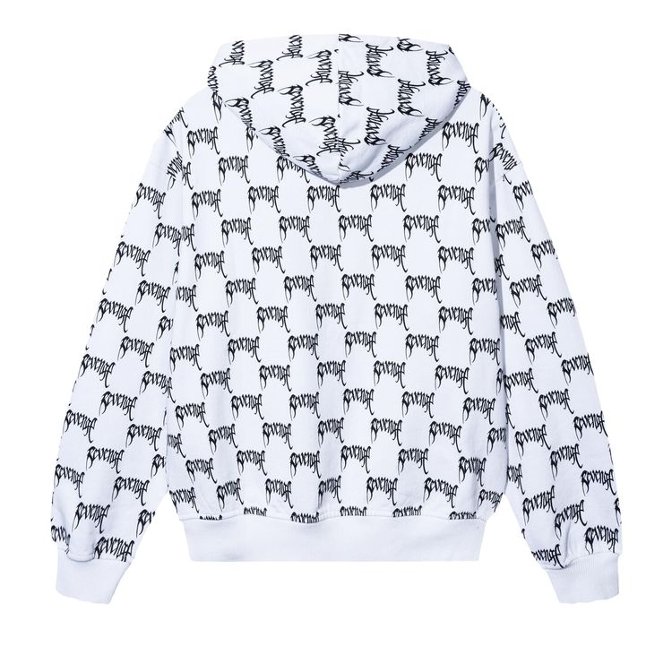 Revenge Allover Arch Logo Hoodie WhiteBlack