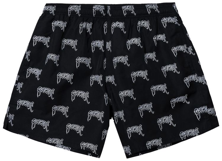Revenge Allover Arch Logo Water Shorts Black