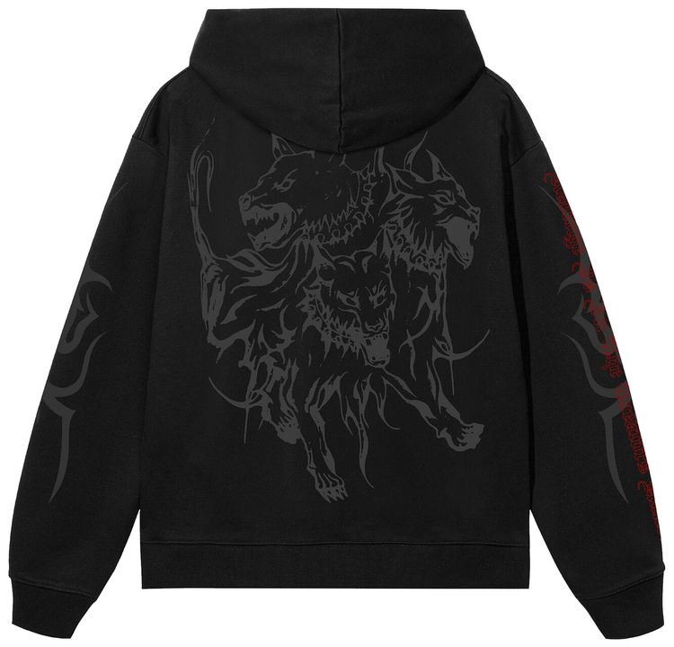 Revenge Red Lightning Cerberus Hoodie Black