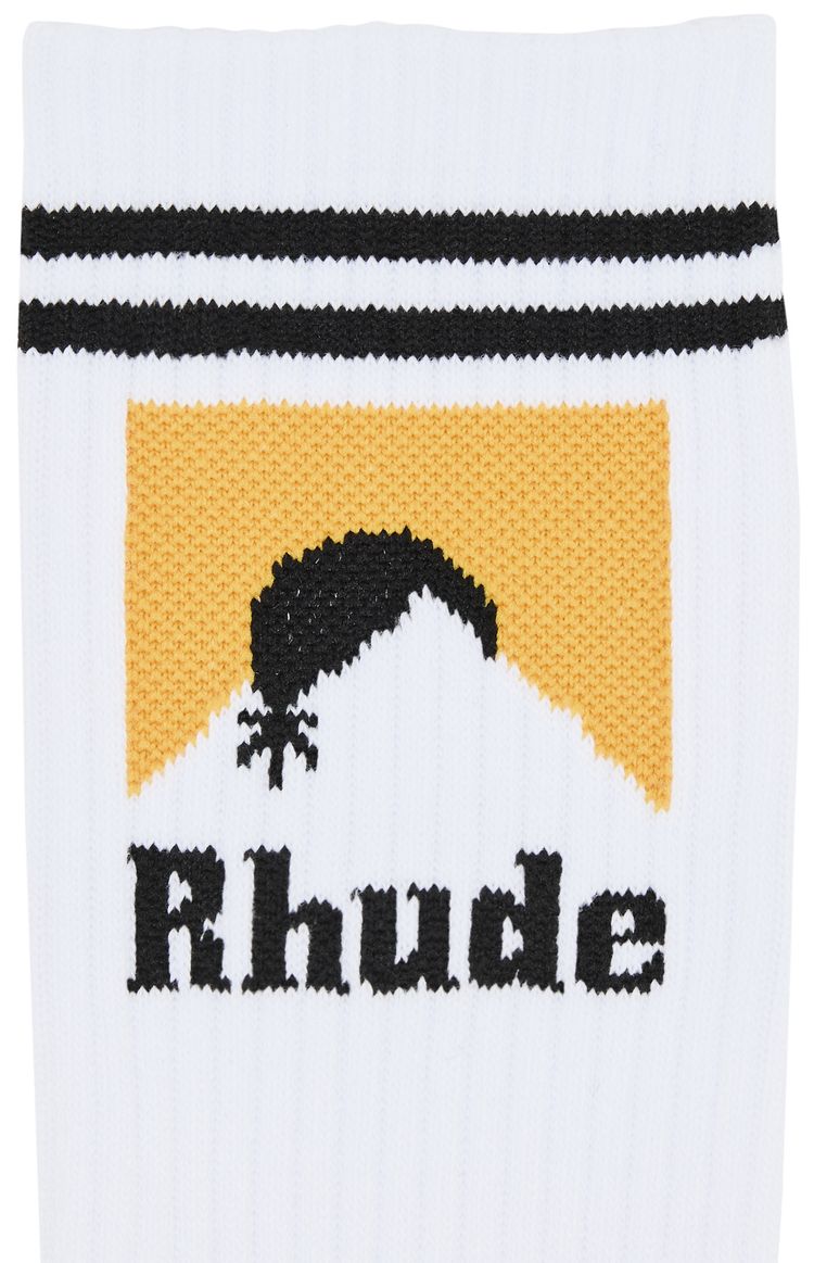 Rhude Striped Moonlight Sock WhiteBlackYellow