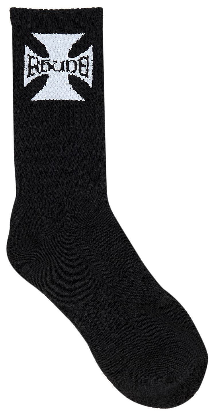 Rhude Boys Logo Sock BlackWhite