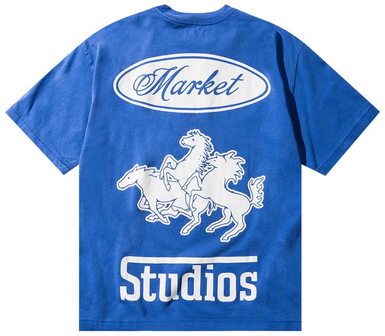 Market Stallion T Shirt Dazzling Blue