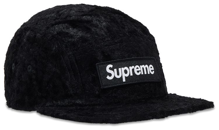 Supreme x Goodenough Crushed Rayon Pile Camp Cap Black
