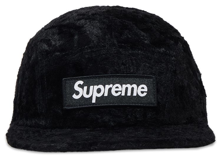 Supreme x Goodenough Crushed Rayon Pile Camp Cap Black