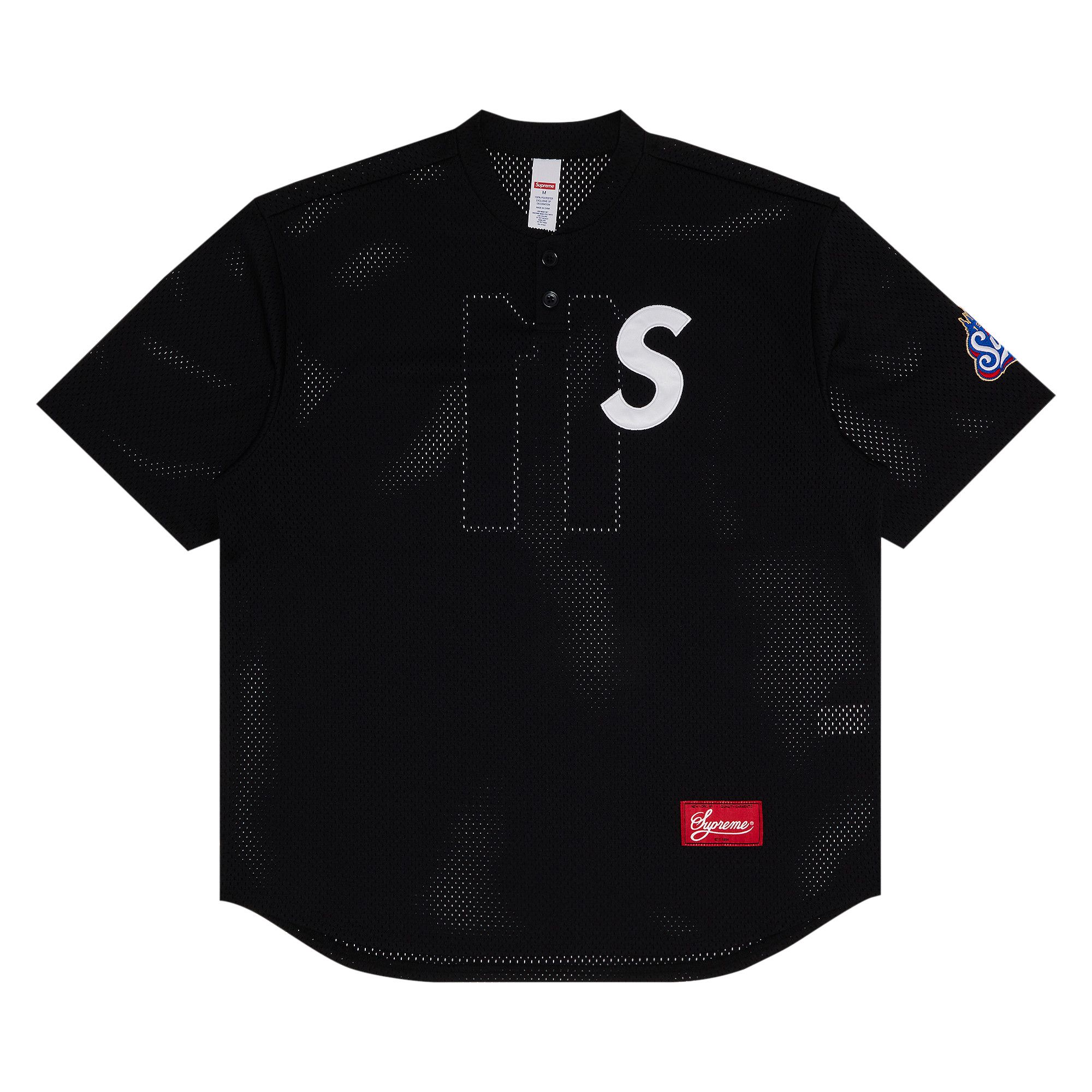 Buy Supreme S Logo Baseball Henley 'Black' - SS25KN95 BLACK