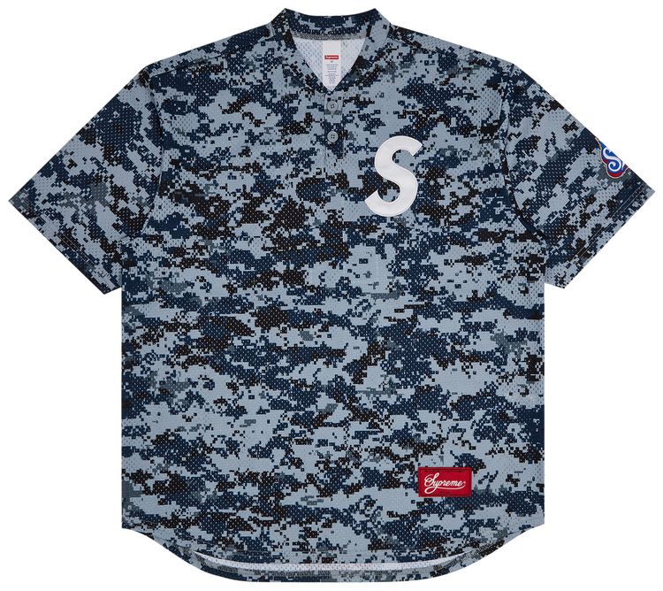 Supreme S Logo Baseball Henley Digi Camo