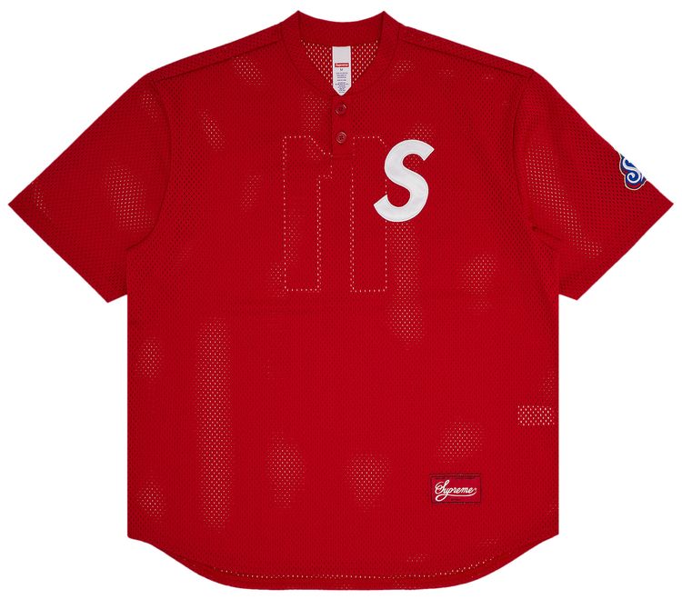 Supreme S Logo Baseball Henley Red