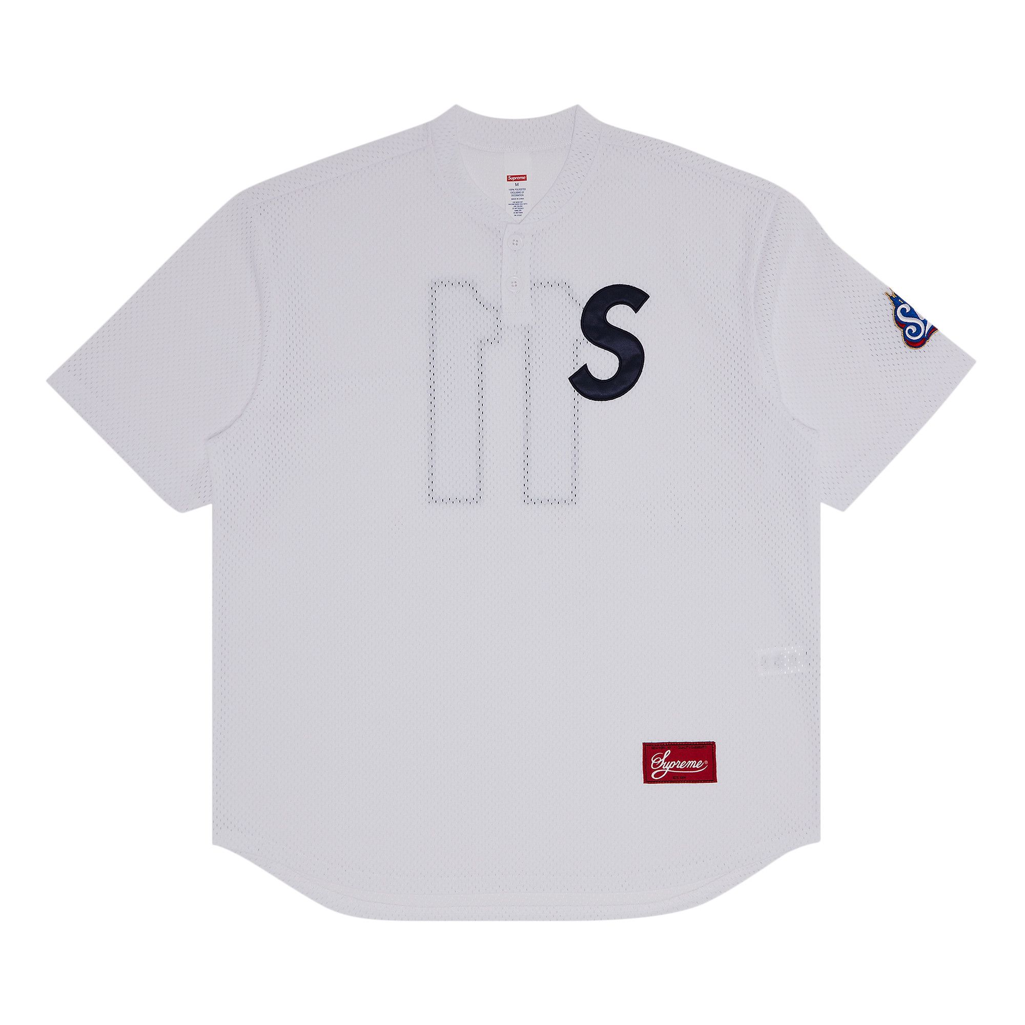 Buy Supreme S Logo Baseball Henley 'White' - SS25KN95 WHITE