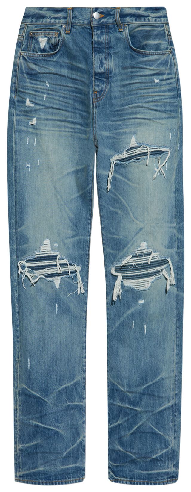 Amiri Pleated Denim Straight MX1 Jean Honeycomb Indigo