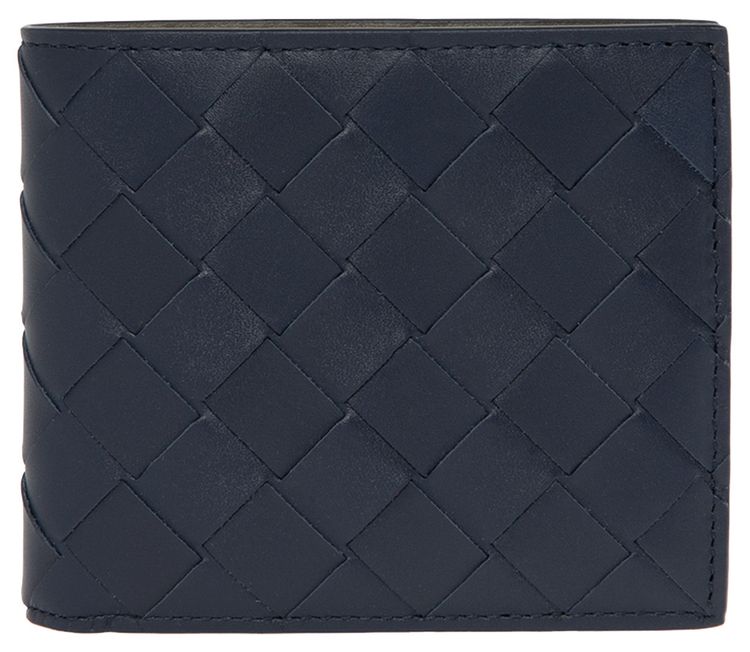 Balenciaga Intrecciato Bi Fold Wallet AbyssCypressSilver