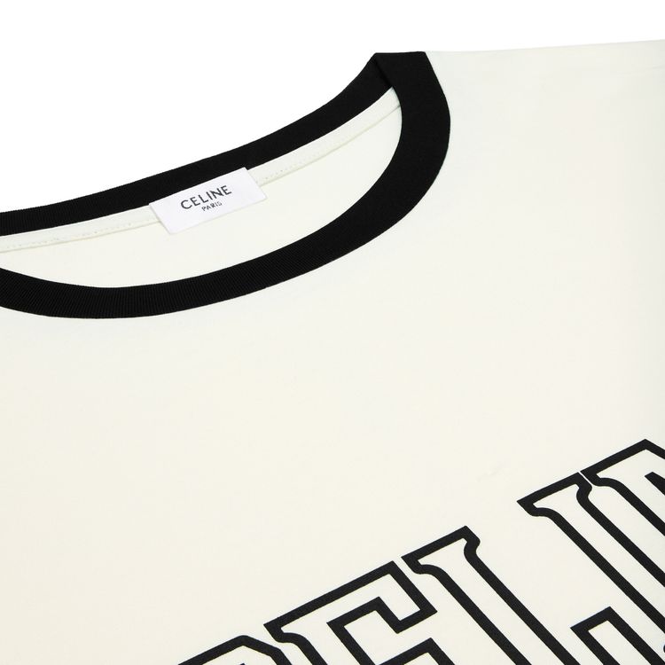 CELINE Loose Triomphe T Shirt Washed WhiteBlack